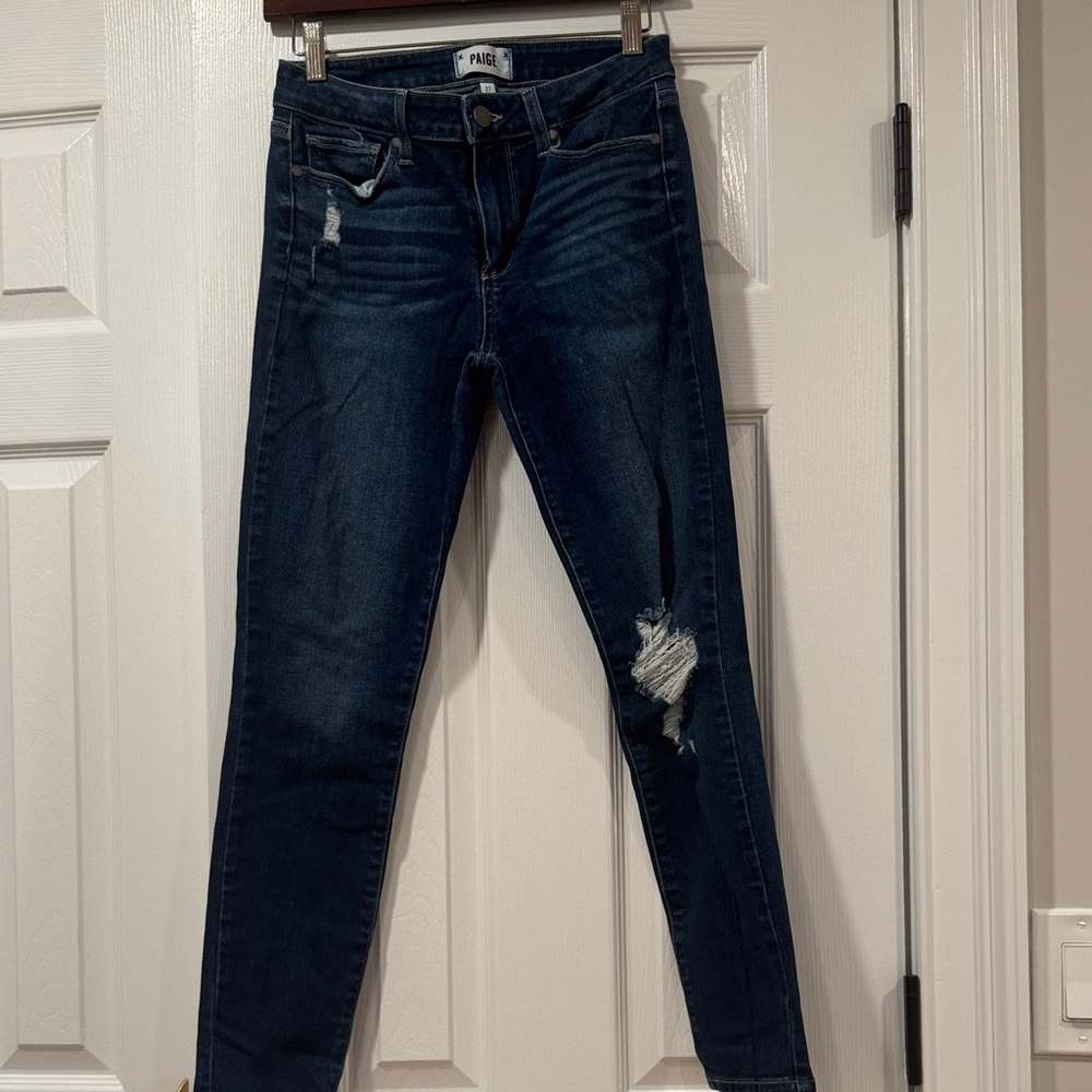 PAIGE Women's Dark Blue Skinny Jeans